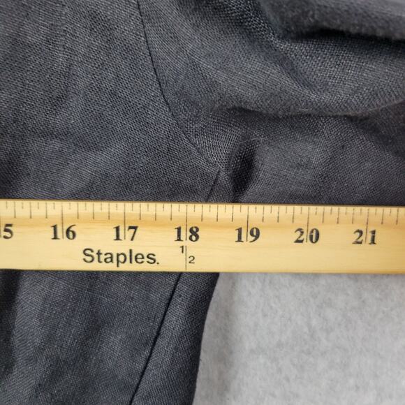 Vtg Cristina Maxx 100% Linen Black Gold LS Button Up Cropped Jacket Women's 8 - Picture 10 of 13